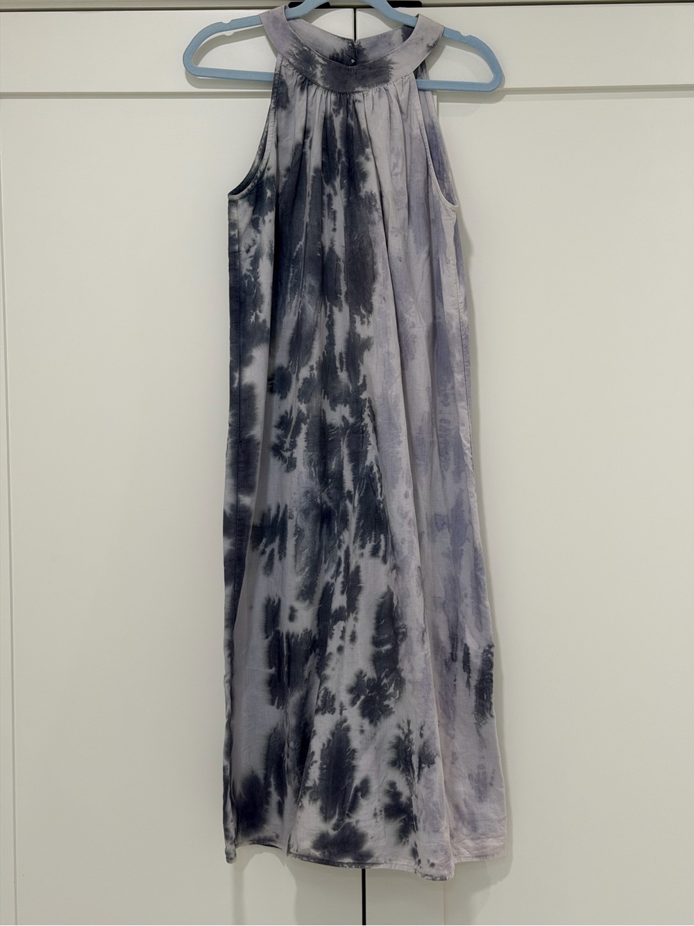 THML Gray Tie Dye Sleeveless Midi Dress Cotton Lined Size M Boho - Picture 2 of 11